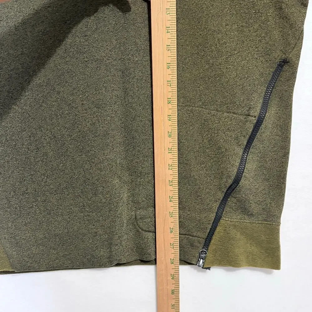 Nike Sweatshirt Men’s Large Green Pullover Athletic Long Sleeve Side Zip